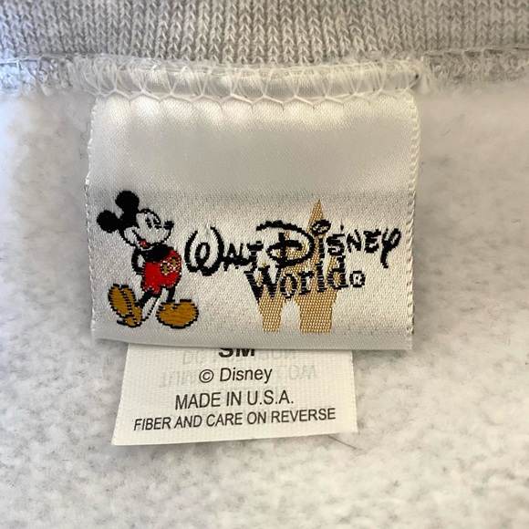 Vintage Disney World Sweatshirt Big Logo Graphic Unisex Small Gray Grey 90’s - Picture 12 of 14